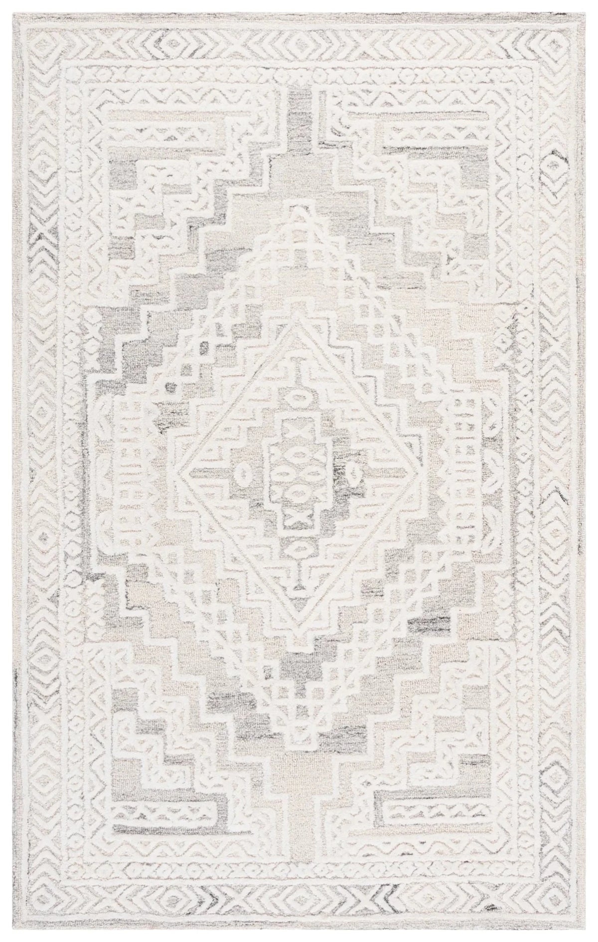 Safavieh Metro 4'-0" x 6'-0" Rug in Light Grey / Ivory