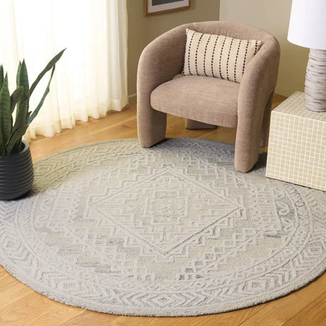 Safavieh Metro 6'-0" x 6'-0" Rug in Light Grey / Ivory