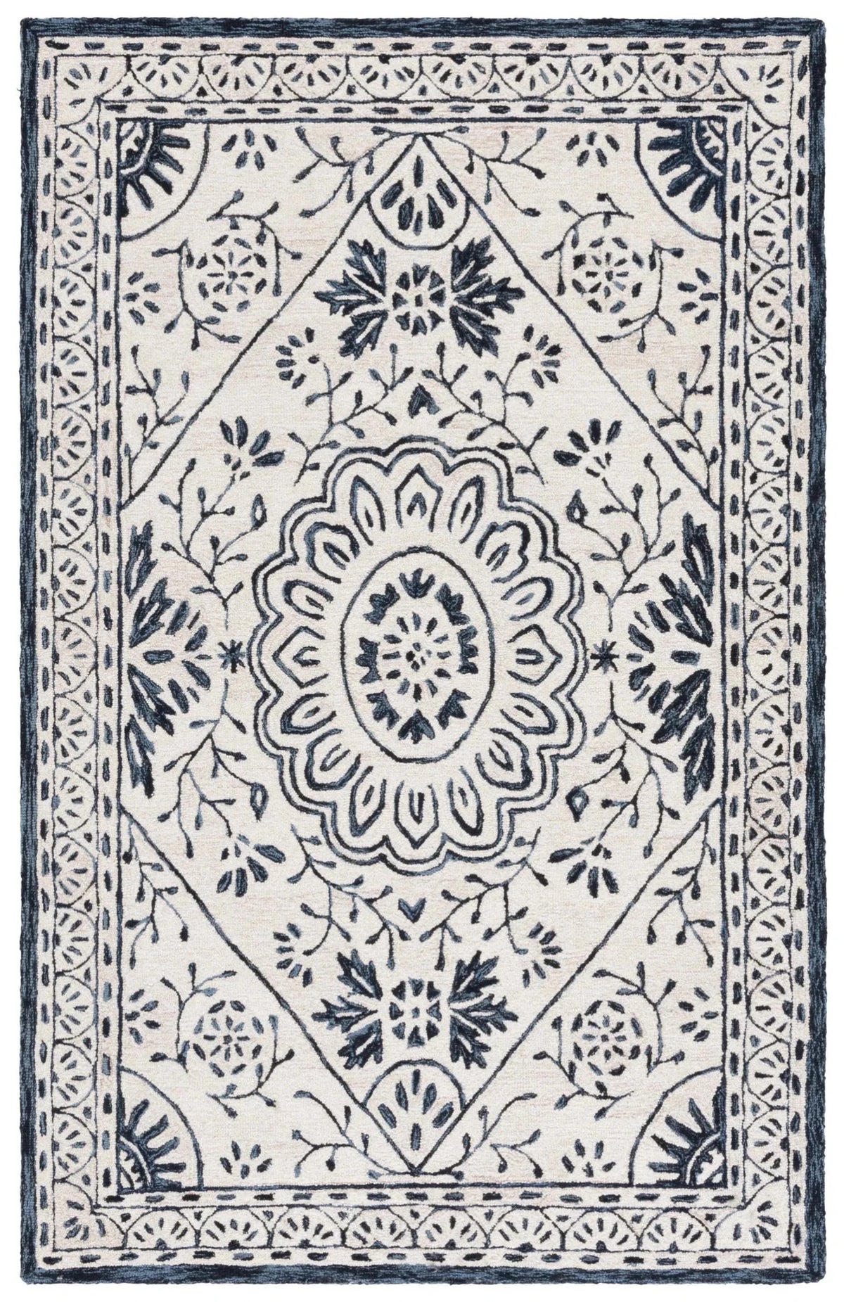 Safavieh Metro 4'-0" x 6'-0" Rug in Ivory / Navy