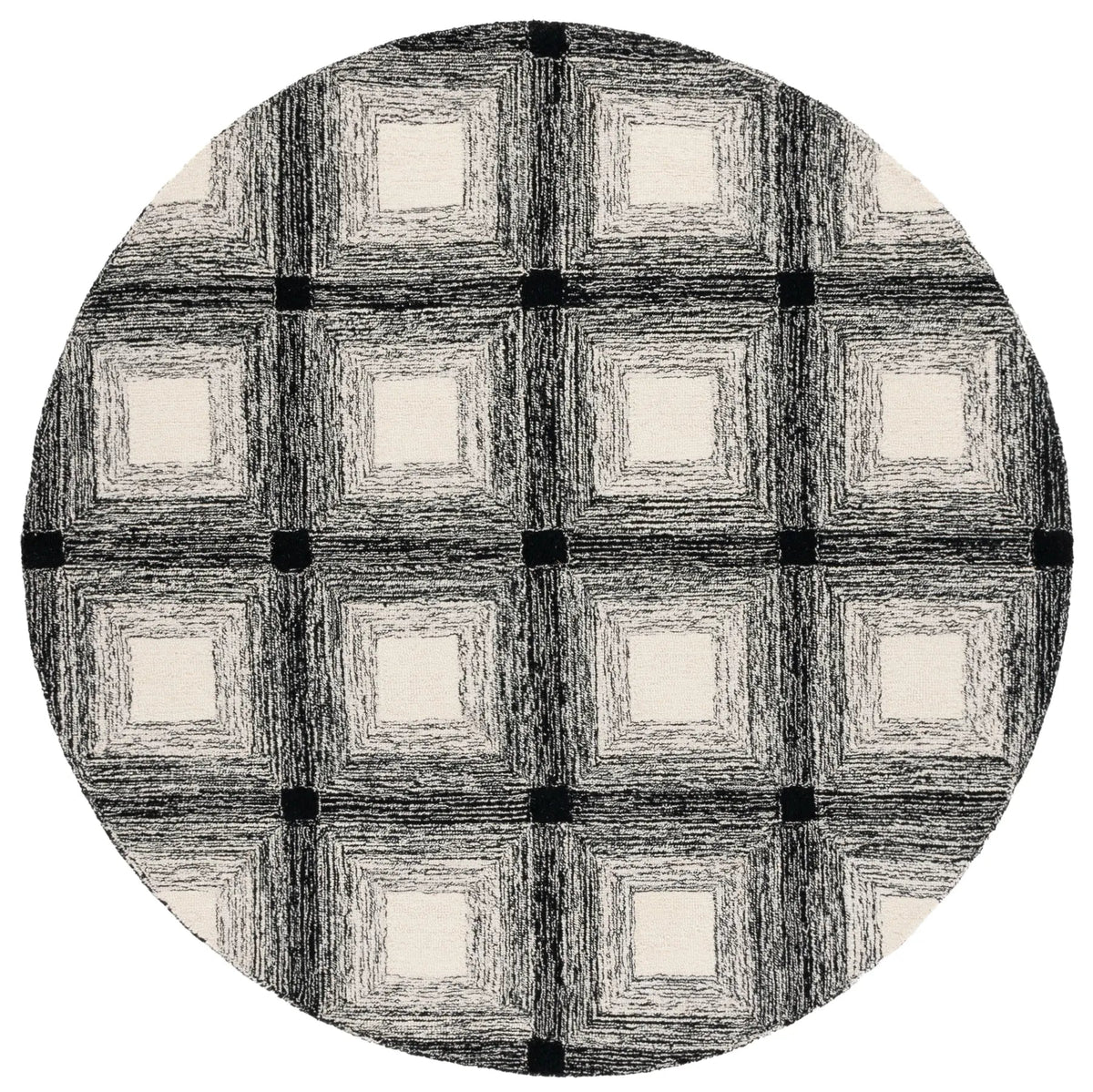 Safavieh Metro 6'-0" x 6'-0" Rug in Charcoal / Ivory