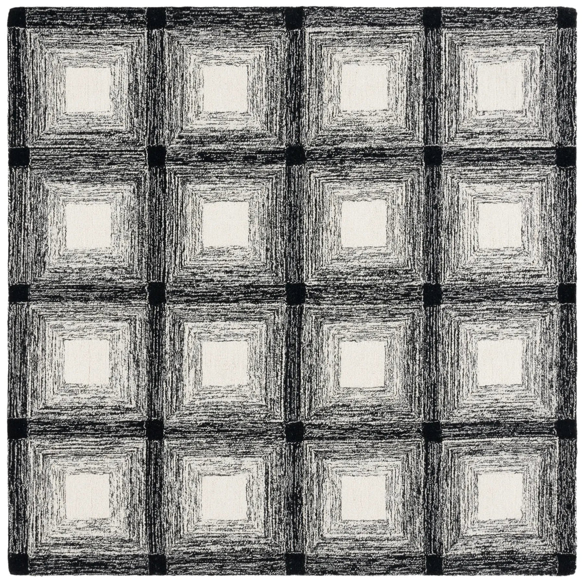 Safavieh Metro 6'-0" x 6'-0" Rug in Charcoal / Ivory
