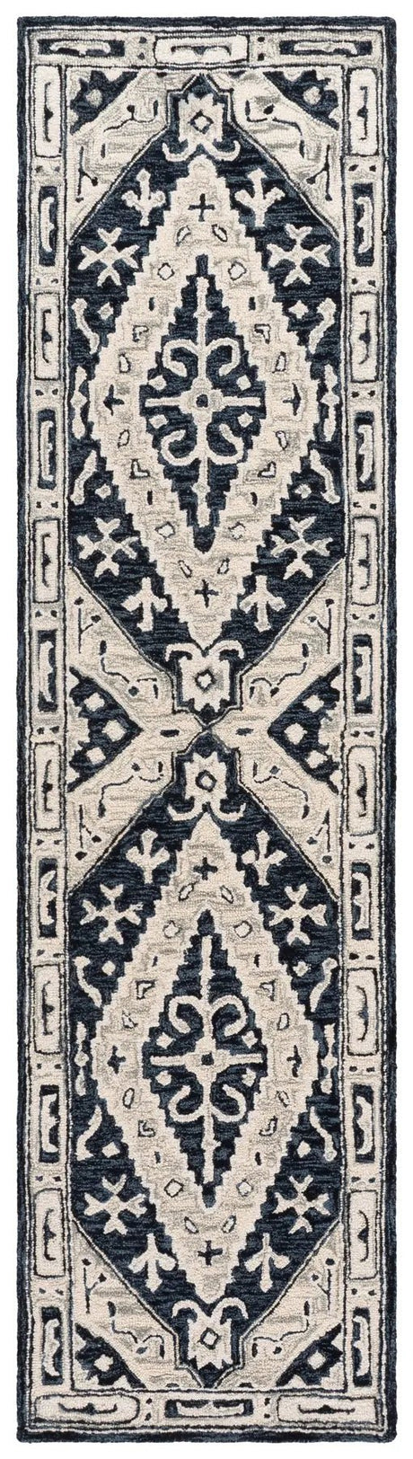 Safavieh Metro 2'-3" x 9'-0" Rug in Navy / Ivory