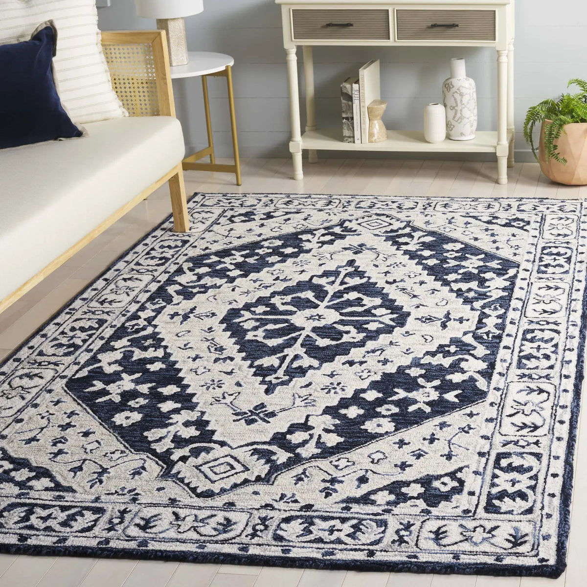 Safavieh Metro 4'-0" x 6'-0" Rug in Navy / Ivory
