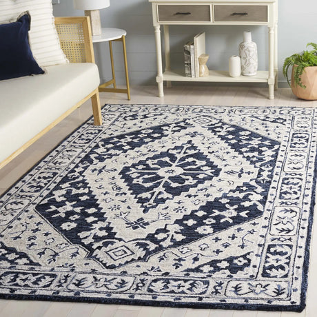 Safavieh Metro 4'-0" x 6'-0" Rug in Navy / Ivory