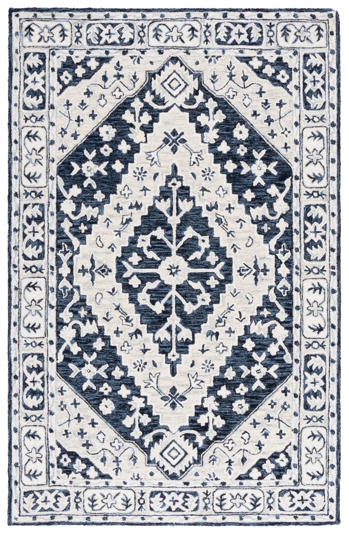 Safavieh Metro 4'-0" x 6'-0" Rug in Navy / Ivory