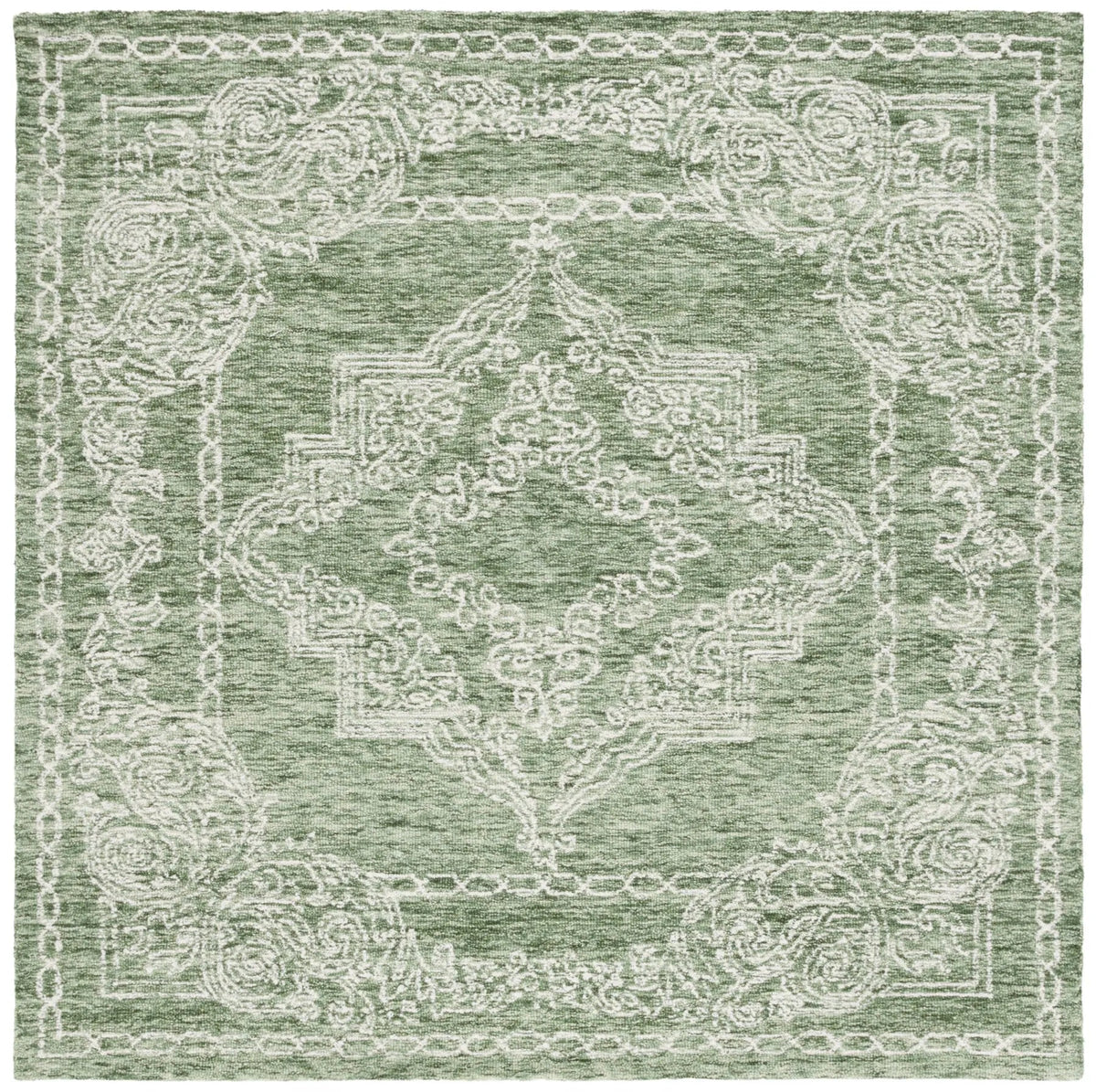 Safavieh Metro 5'-0" x 5'-0" Rug in Green / Ivory