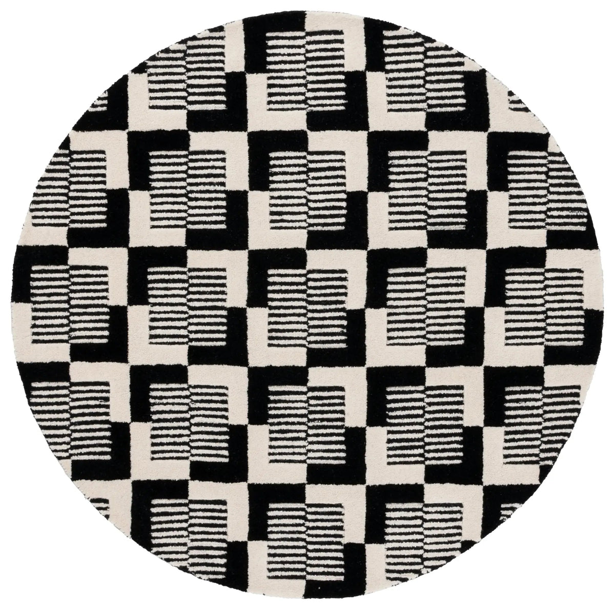 Safavieh Metro 6'-0" x 6'-0" Rug in Black / Ivory