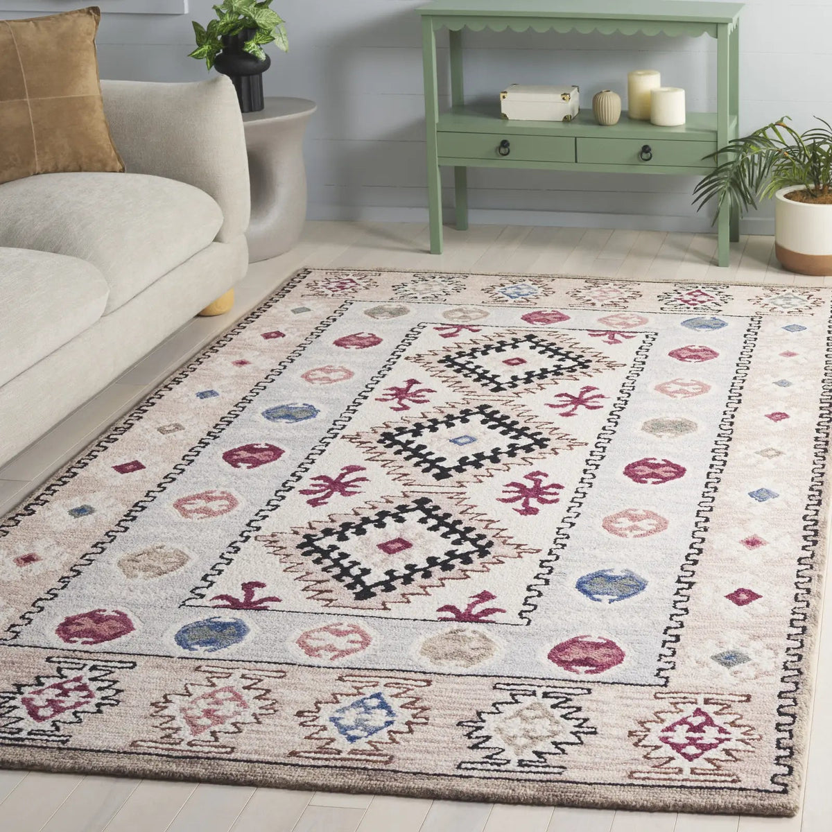 Safavieh Metro 4'-0" x 6'-0" Rug in Ivory / Rust