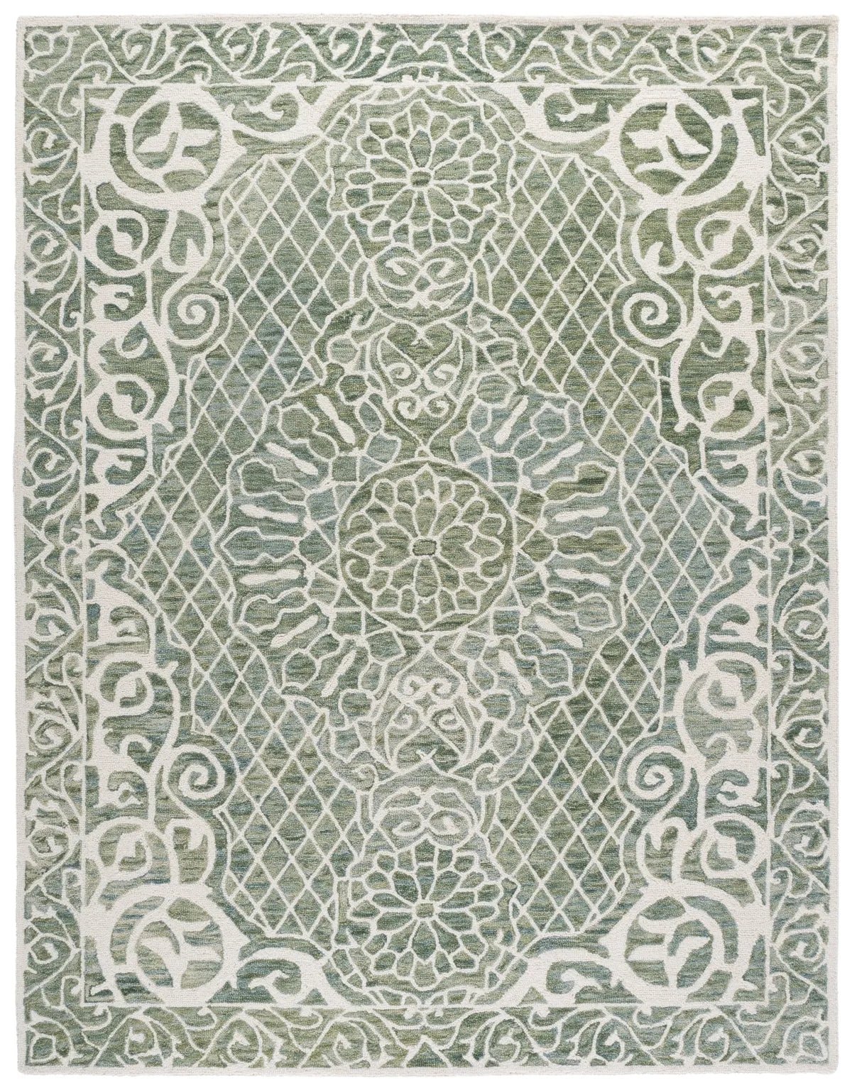 Safavieh Metro 8'-0" x 10'-0" Rug in Green / Ivory