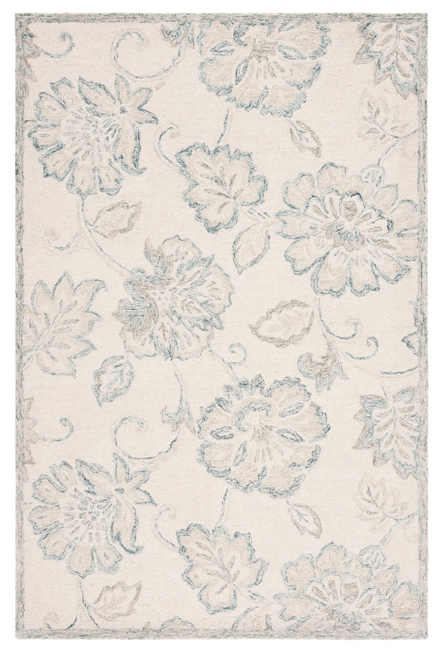 Safavieh Micro-Loop Mlp477A Ivory/Blue Rug.