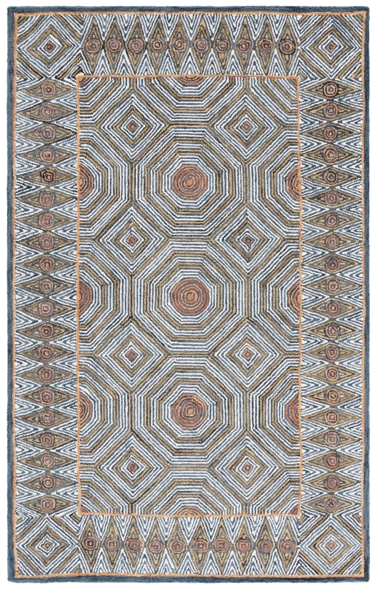 Safavieh Micro-Loop 4'-0" x 6'-0" Rug in Blue / Ivory