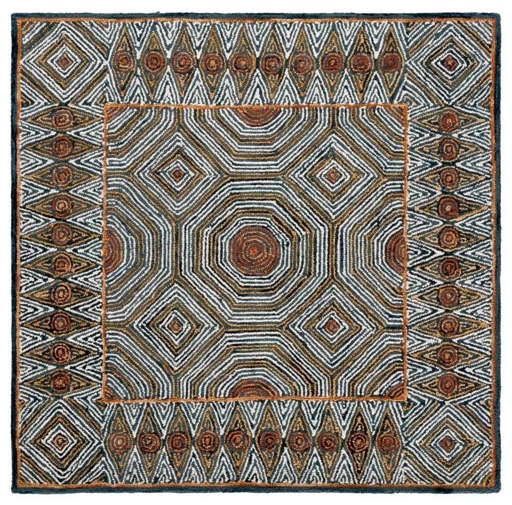 Safavieh Micro-Loop 5'-0" x 5'-0" Rug in Blue / Ivory