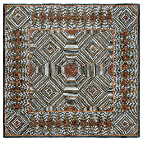 Safavieh Micro-Loop 5'-0" x 5'-0" Rug in Blue / Ivory