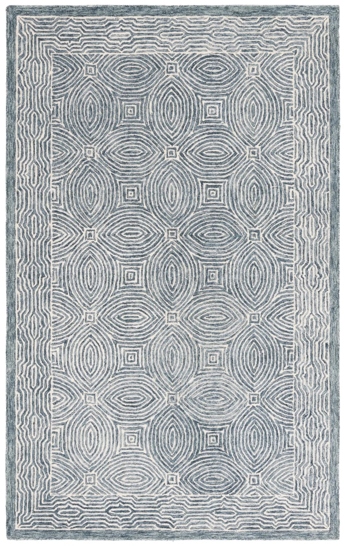 Safavieh Micro-Loop 4'-0" x 6'-0" Rug in Navy / Ivory