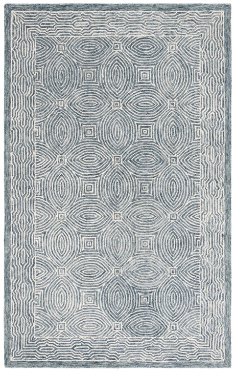 Safavieh Micro-Loop 4'-0" x 6'-0" Rug in Navy / Ivory