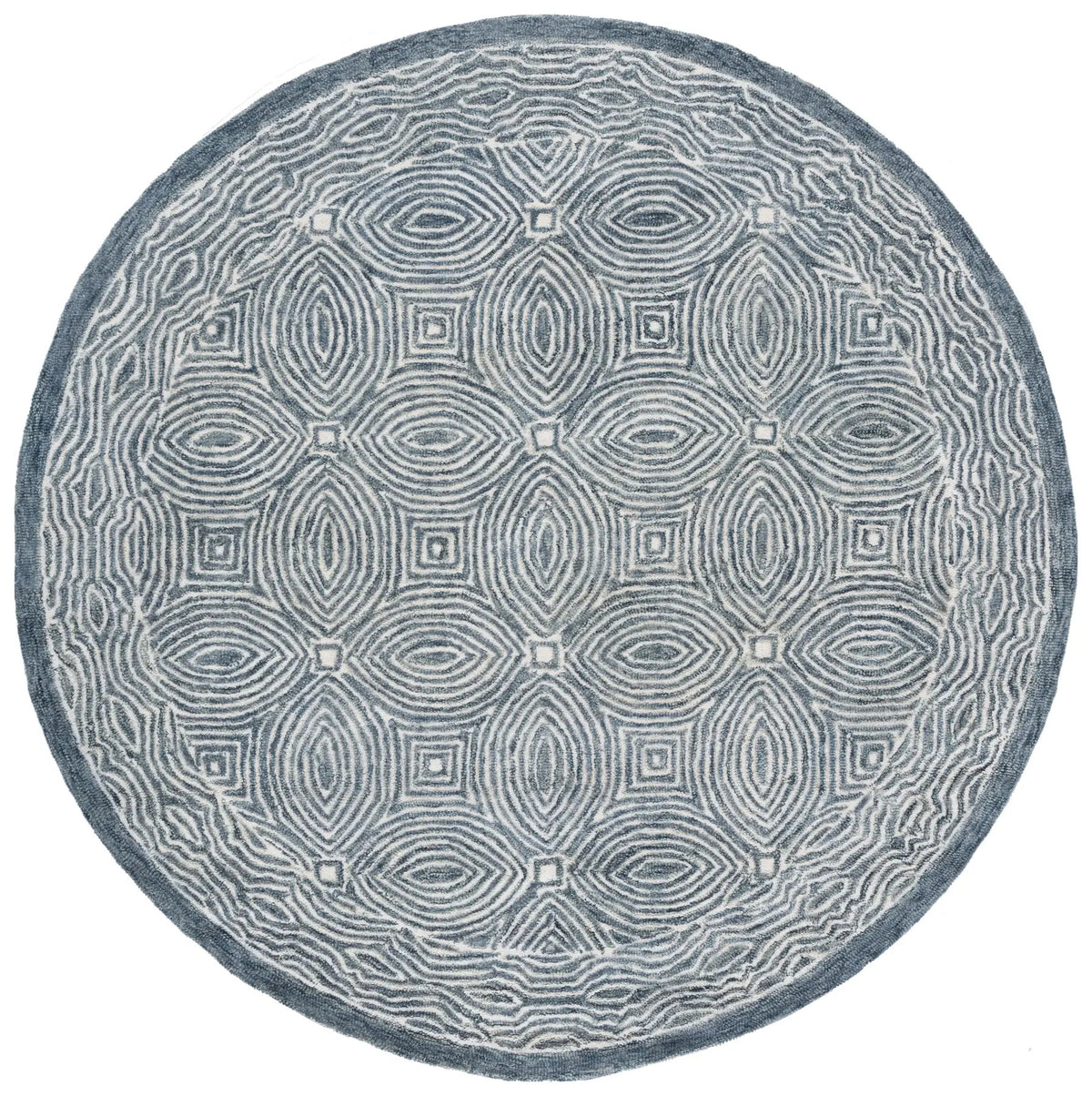 Safavieh Micro-Loop 6'-0" x 6'-0" Rug in Navy / Ivory