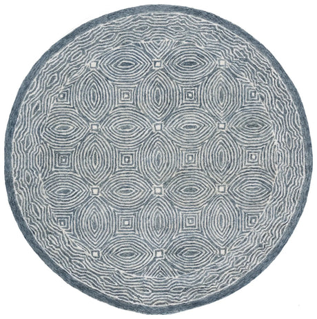 Safavieh Micro-Loop 6'-0" x 6'-0" Rug in Navy / Ivory