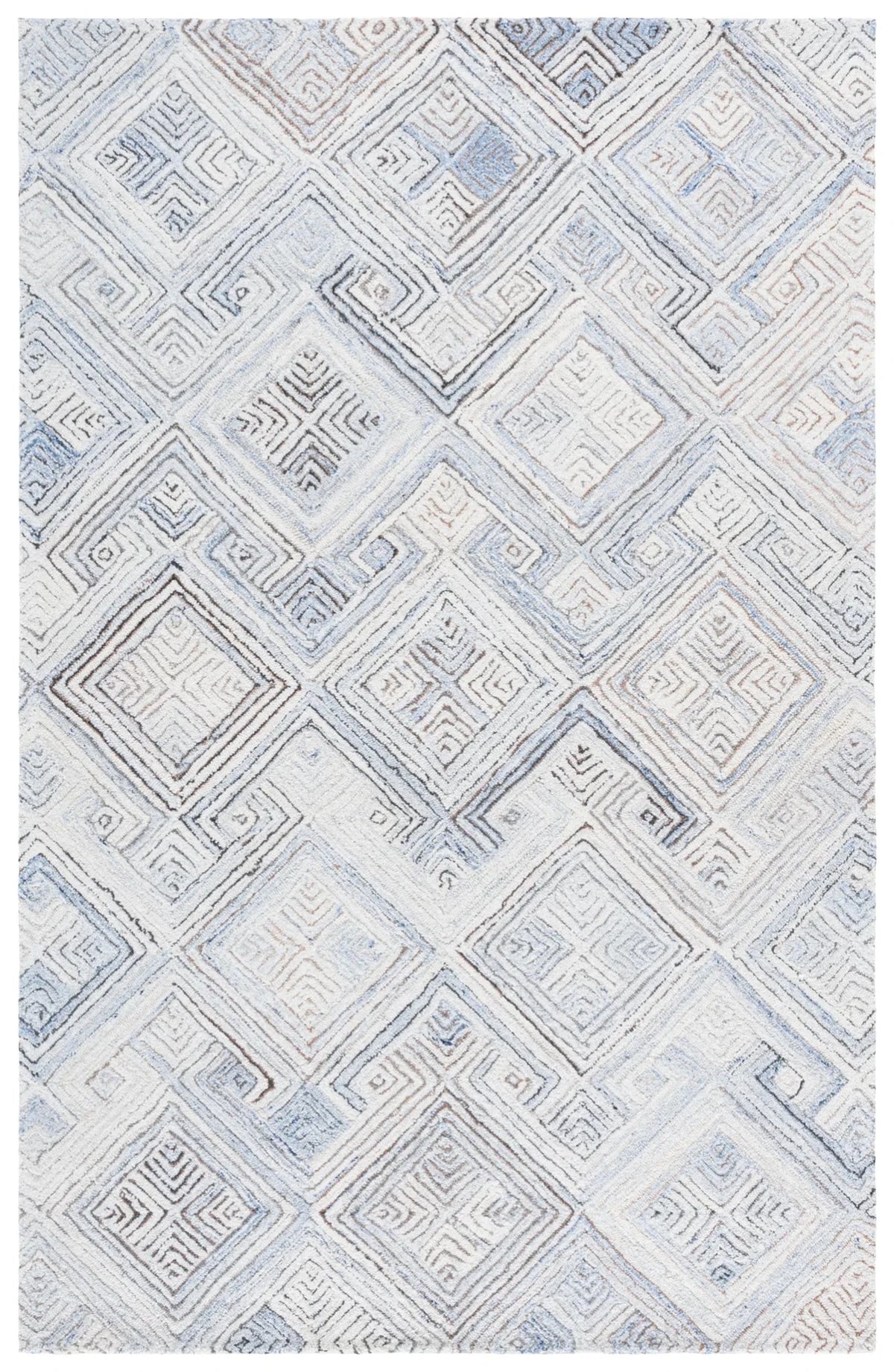 Safavieh Micro-Loop 4'-0" x 6'-0" Rug in Natural / Grey