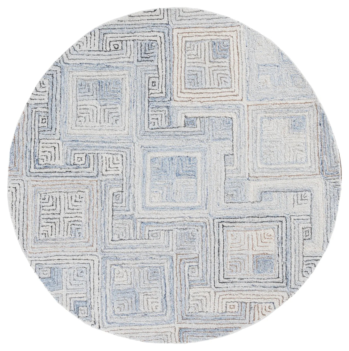 Safavieh Micro-Loop 5'-0" x 5'-0" Rug in Natural / Grey