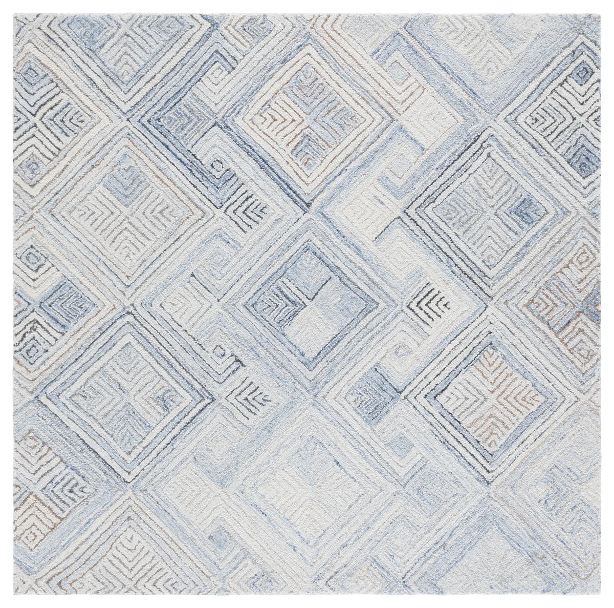 Safavieh Micro-Loop 5'-0" x 5'-0" Rug in Natural / Grey