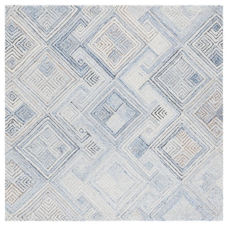 Safavieh Micro-Loop 5'-0" x 5'-0" Rug in Natural / Grey