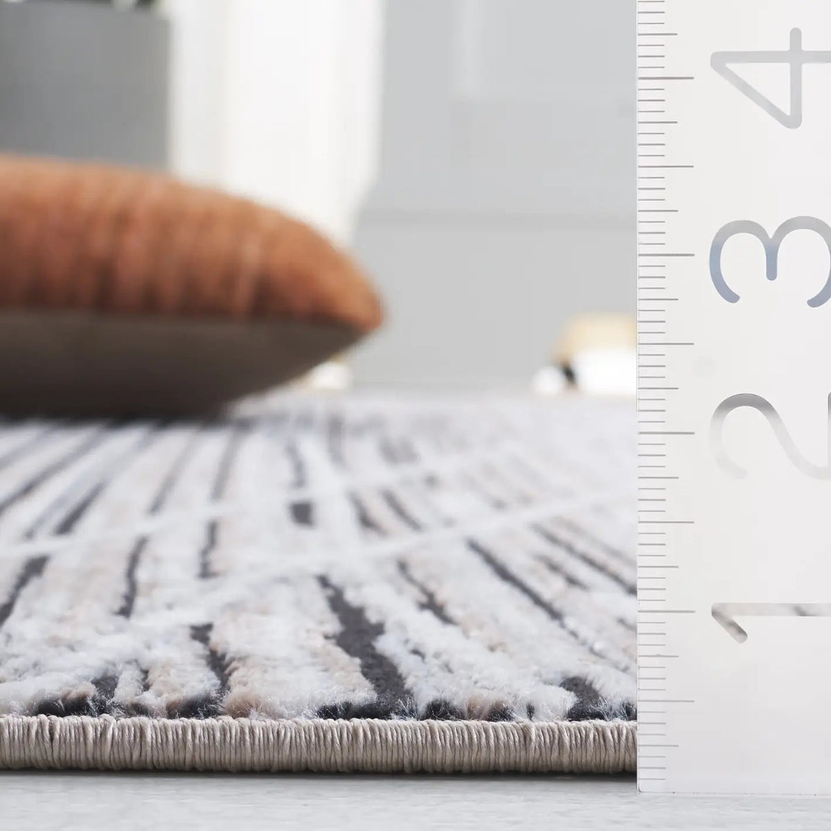 Safavieh Mila 4'-0" x 6'-0" Rug in Beige / Ivory Black