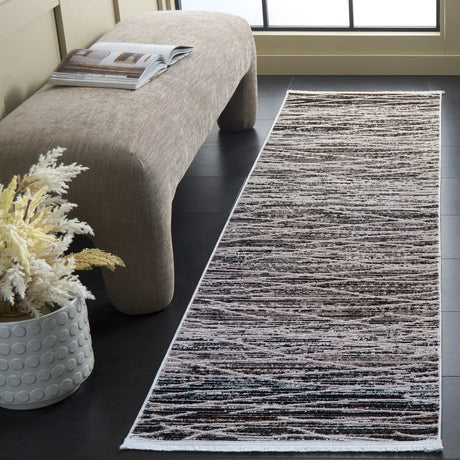 Safavieh Mila 2'-2" x 8'-0" Rug in Black / Beige Ivory
