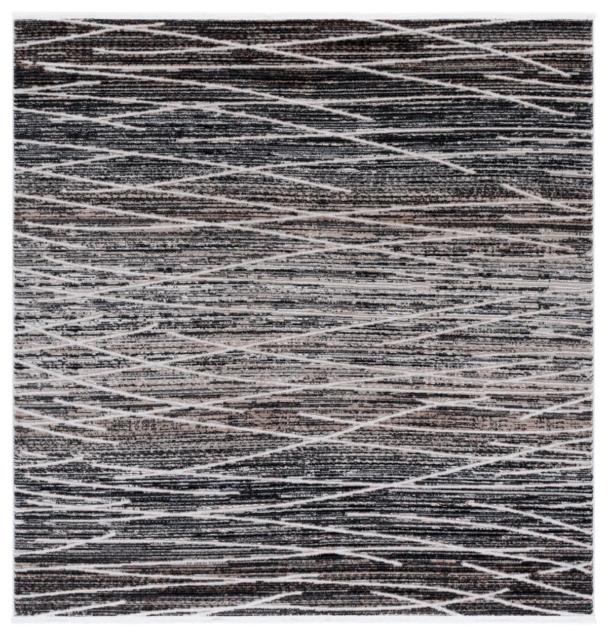Safavieh Mila 6'-7" x 6'-7" Rug in Black / Beige Ivory