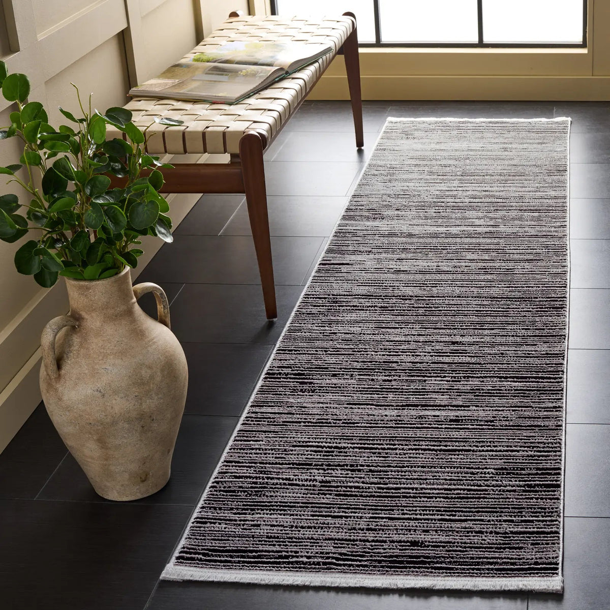 Safavieh Mila 2'-2" x 8'-0" Rug in Beige / Black