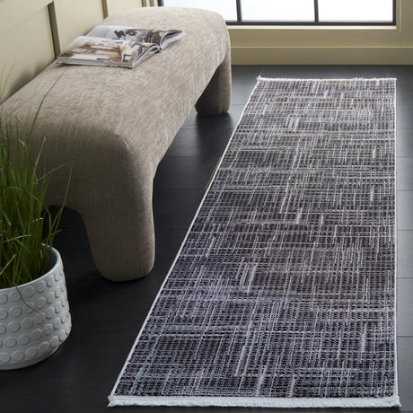 Safavieh Mila 2'-2" x 8'-0" Rug in Light Grey / Black