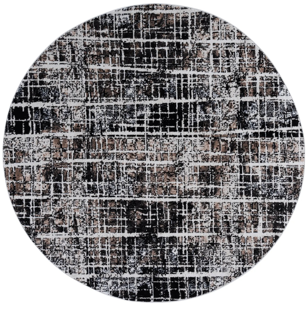 Safavieh Mila 6'-7" x 6'-7" Rug in Brown / Black Ivory