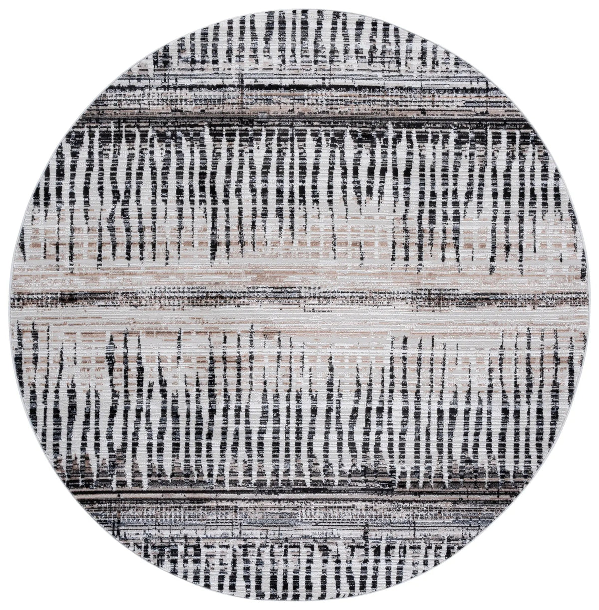 Safavieh Mila 6'-7" x 6'-7" Rug in Beige / Ivory Black