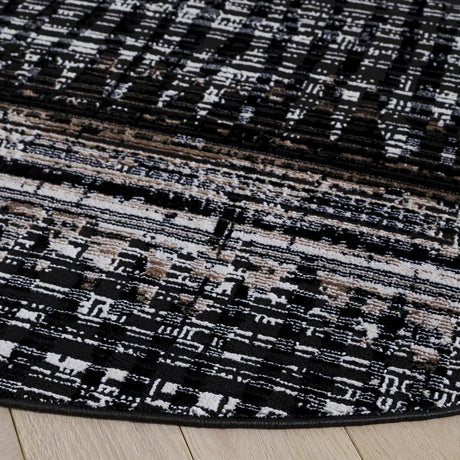 Safavieh Mila 6'-7" x 6'-7" Rug in Black / Beige Ivory