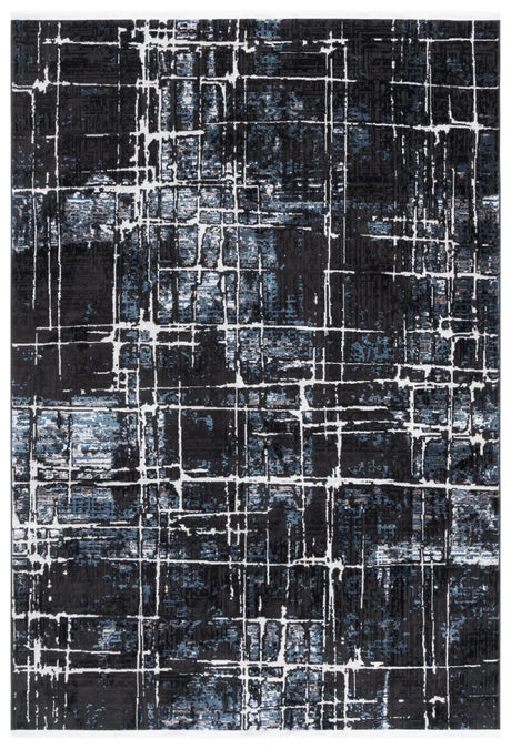 Safavieh Mila 4'-0" x 6'-0" Rug in Black / Blue Ivory
