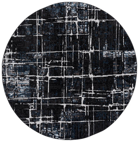 Safavieh Mila 6'-7" x 6'-7" Rug in Black / Blue Ivory