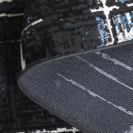 Safavieh Mila 4'-0" x 6'-0" Rug in Black / Blue Ivory