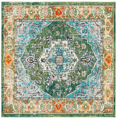 Safavieh Monaco 6'-7" x 6'-7" Rug in Green / Turquoise