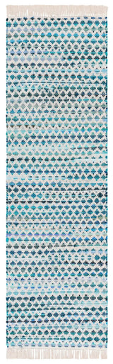 Safavieh Montauk 2'-3" x 8'-0" Rug in Turquoise / Ivory