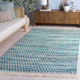 Safavieh Montauk 4'-0" x 6'-0" Rug in Turquoise / Ivory