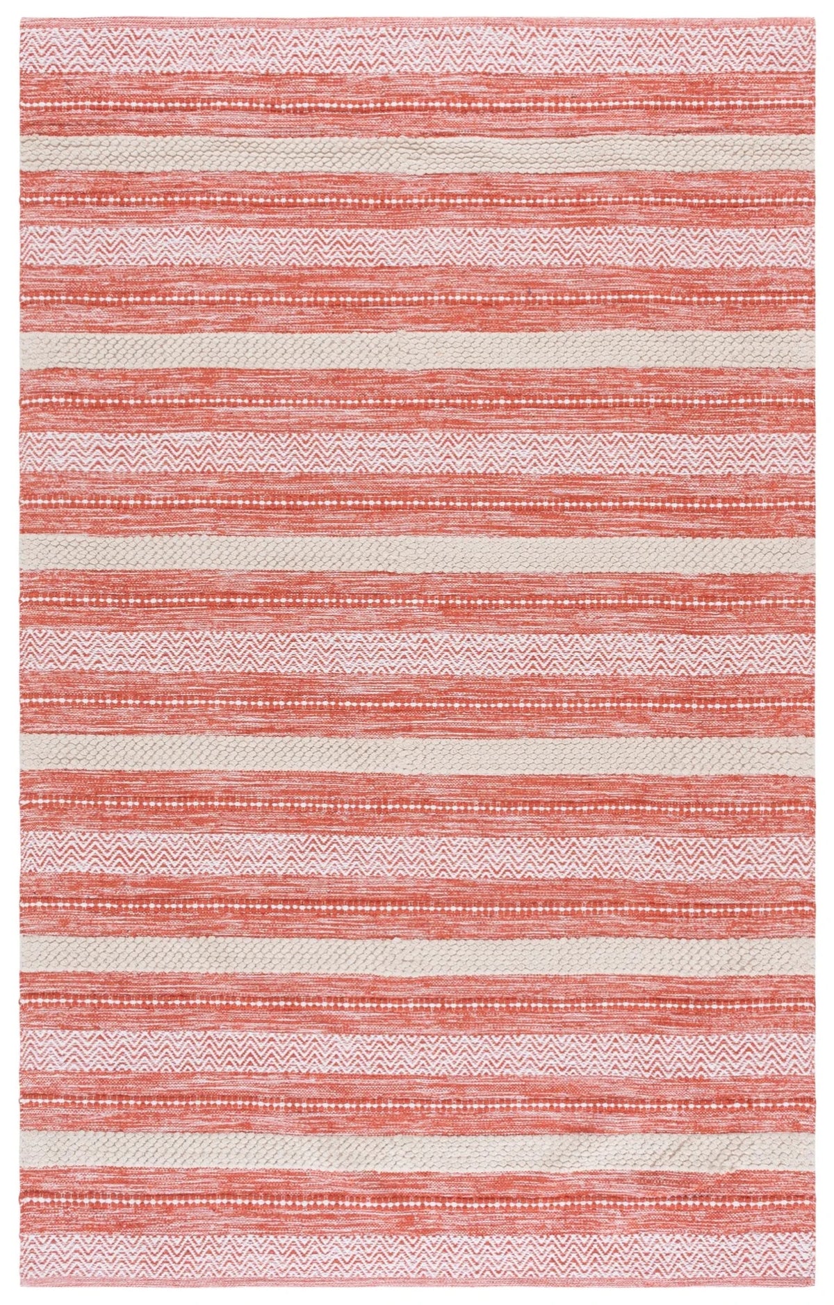 Safavieh Montauk 4'-0" x 6'-0" Rug in Orange / Ivory