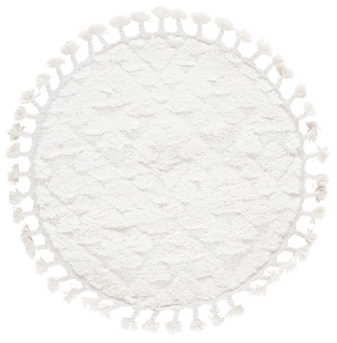 Safavieh Moroccan Tassel Shag 3'-0" x 3'-0" Rug in Ivory