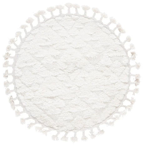 Safavieh Moroccan Tassel Shag 3'-0" x 3'-0" Rug in Ivory