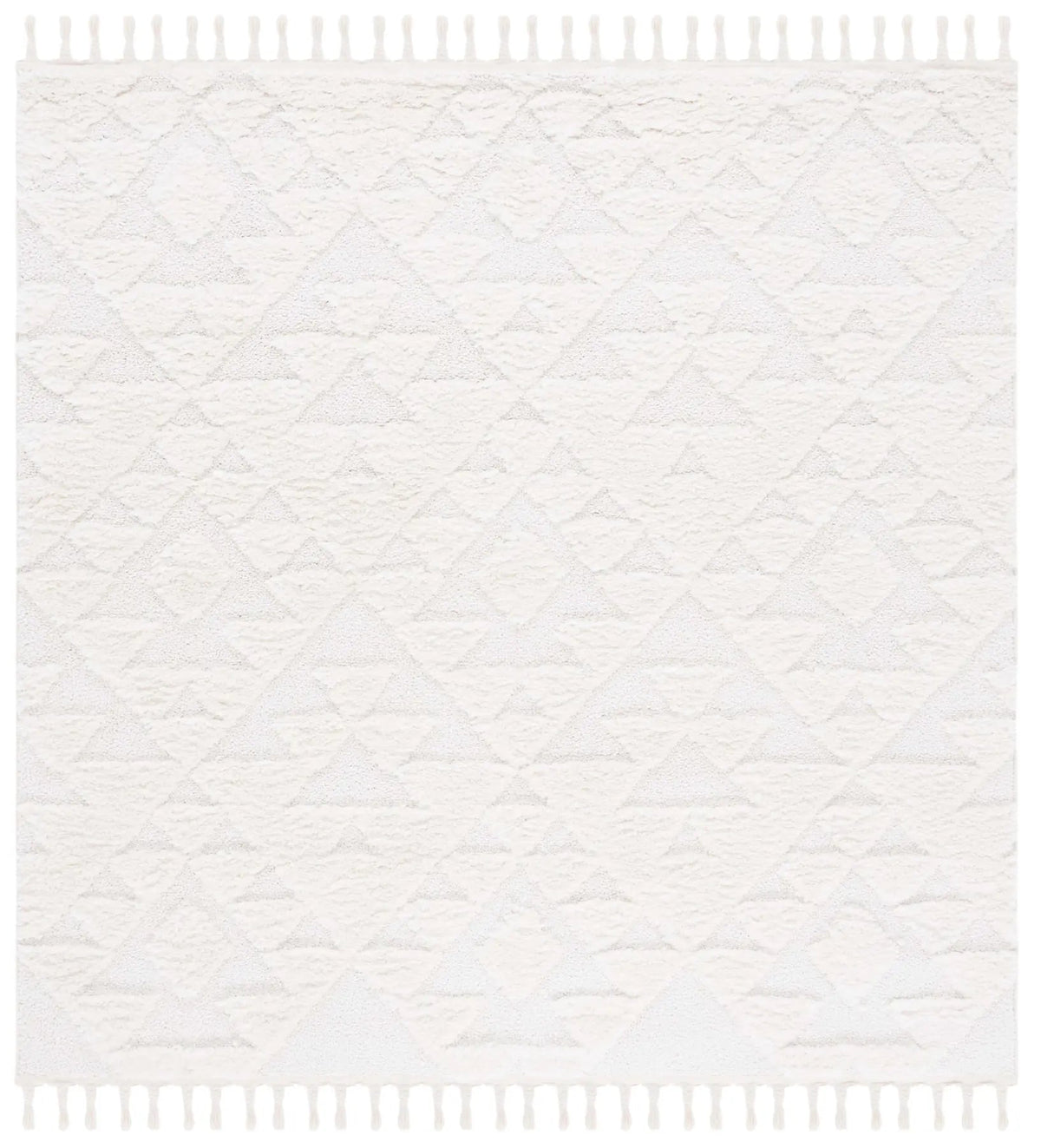 Safavieh Moroccan Tassel Shag 6'-7" x 6'-7" Rug in Ivory