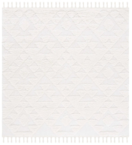 Safavieh Moroccan Tassel Shag 6'-7" x 6'-7" Rug in Ivory