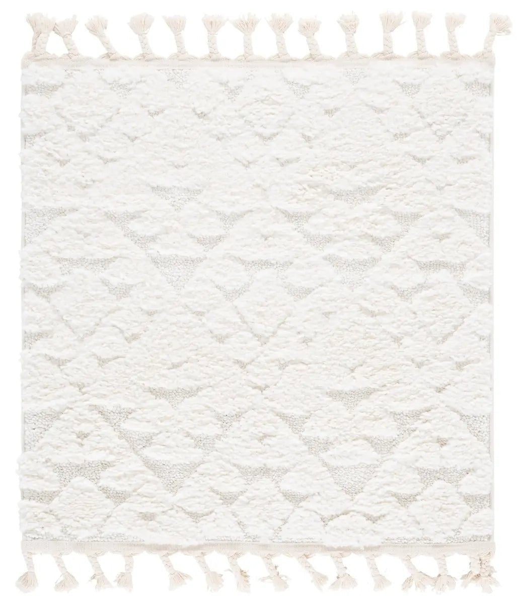 Safavieh Moroccan Tassel Shag 3'-0" x 3'-0" Rug in Ivory