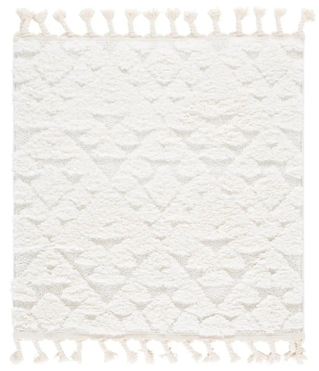 Safavieh Moroccan Tassel Shag 3'-0" x 3'-0" Rug in Ivory