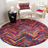 Safavieh Nantucket 6'-0" x 6'-0" Rug in Pink / Multi