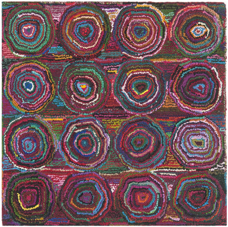 Safavieh Nantucket 4'-0" x 4'-0" Rug in Pink / Multi