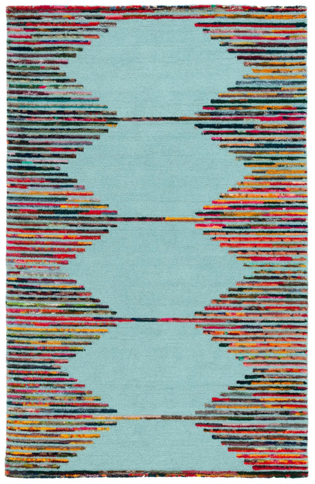 Safavieh Nantucket 4'-0" x 6'-0" Rug in Teal / Red