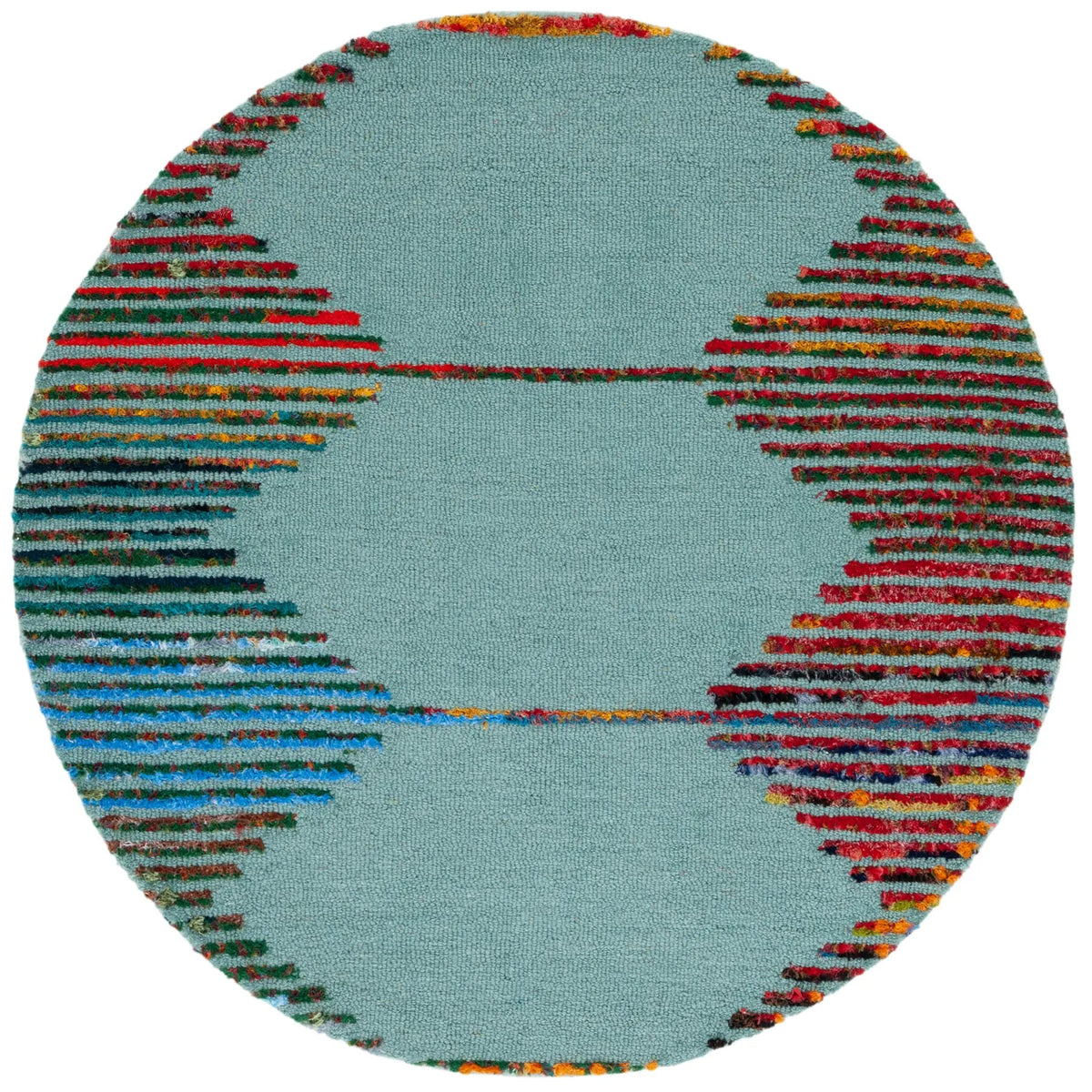 Safavieh Nantucket 4'-0" x 4'-0" Rug in Teal / Red